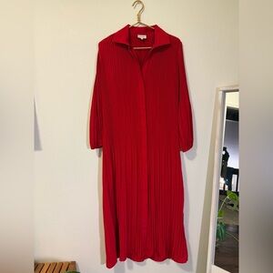 Darling Vibrant Red Long Sleeve Dress